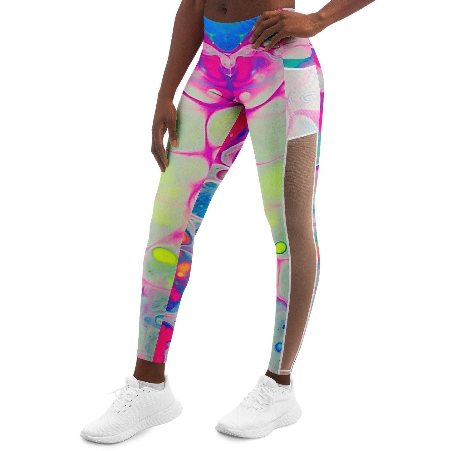 Neon Bubbles Music Festival Pocket Leggins - OnlyClout