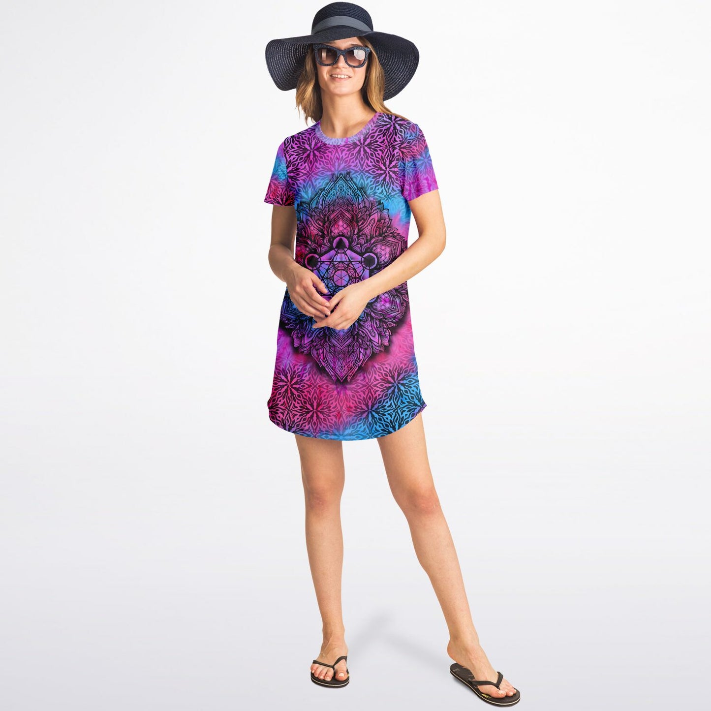 Tie-Dye Mandala T-Shirt Dress