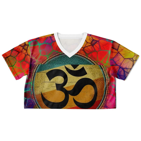  Power of Aum Rave Cropped Football Jersey, [music festival clothing], [only clout], [onlyclout]