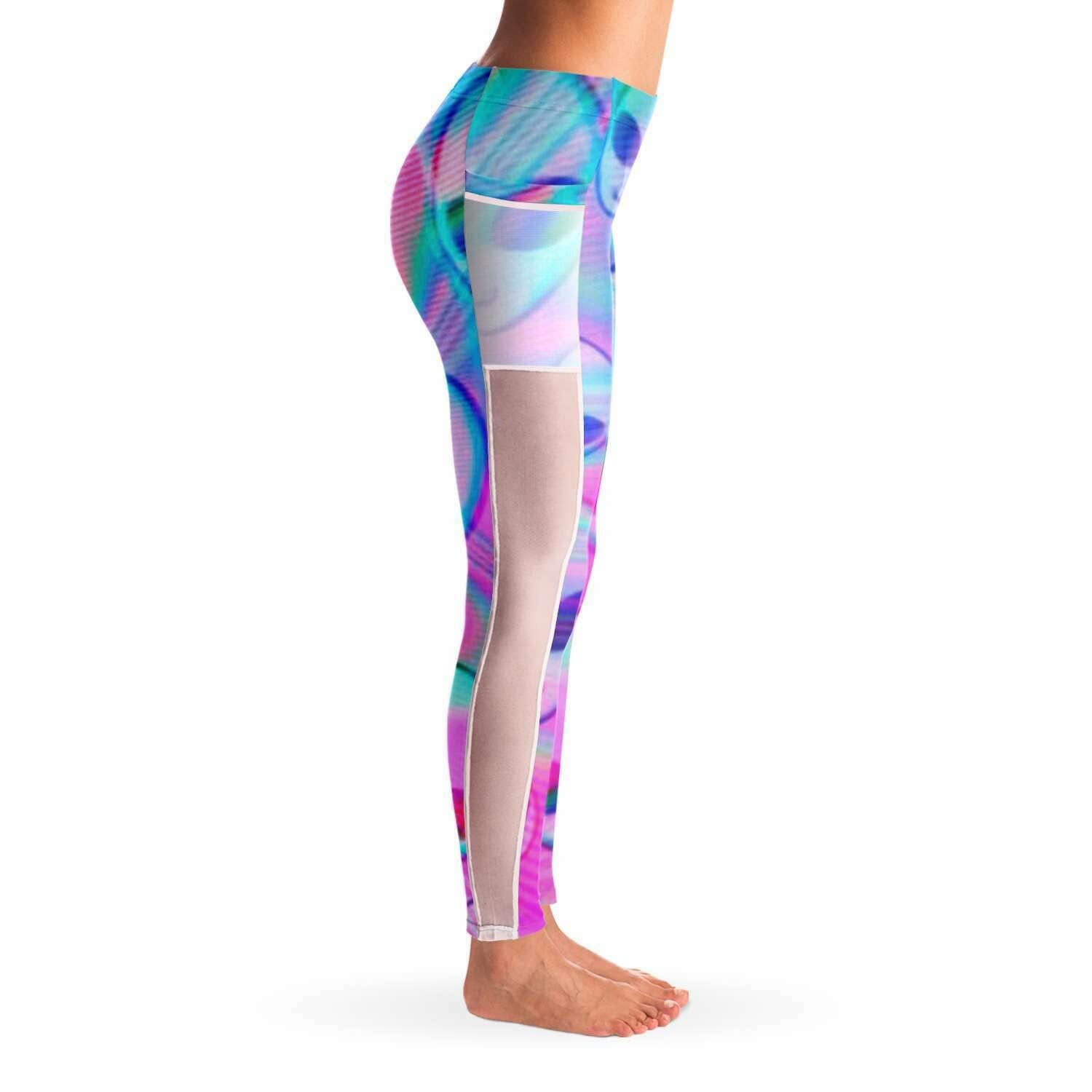 Alien Trippy Music Festival Pocket Leggins - OnlyClout