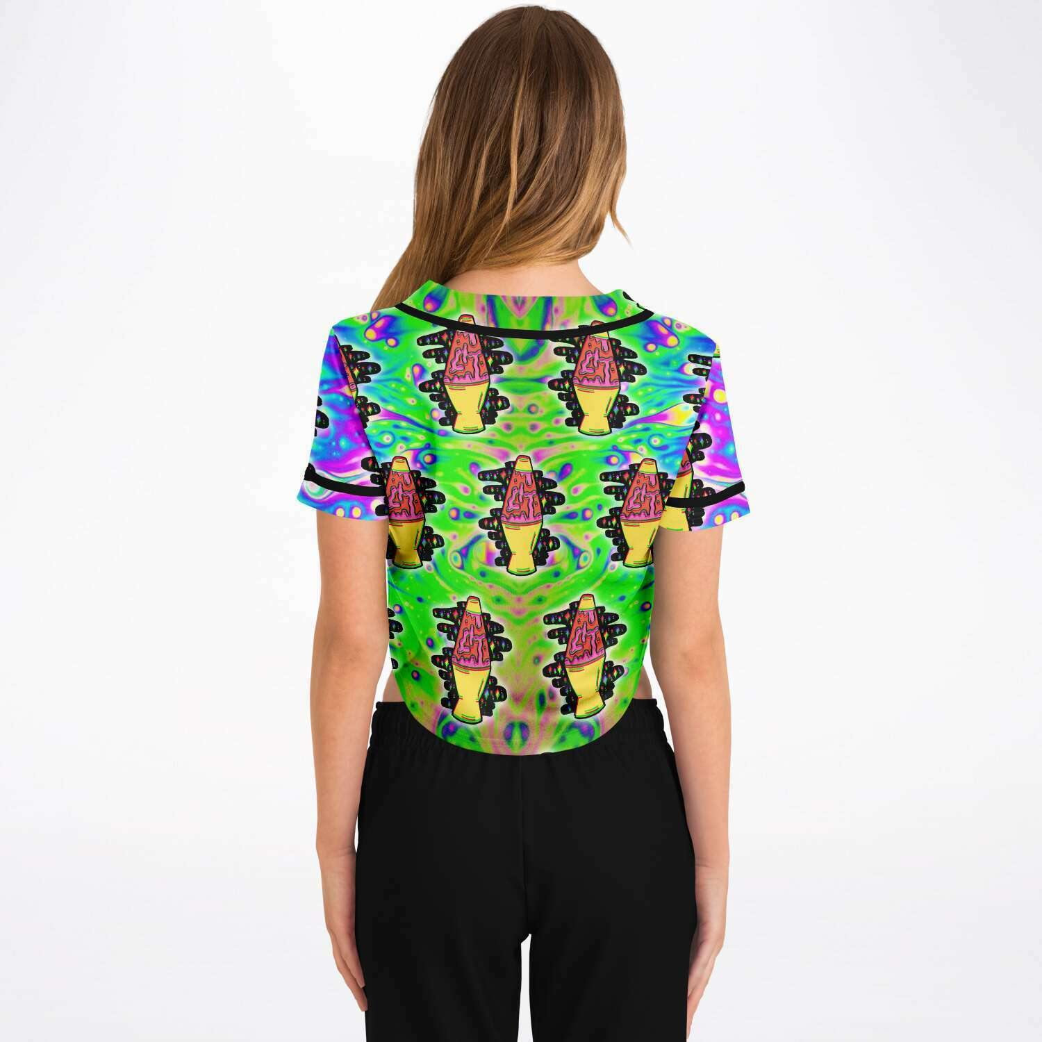  Trippy Lamp  Rave Cropped Baseball Jersey, [music festival clothing], [only clout], [onlyclout]