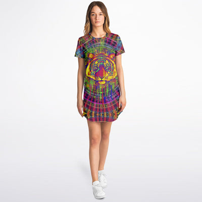 Psychedelic Tiger T-Shirt Dress