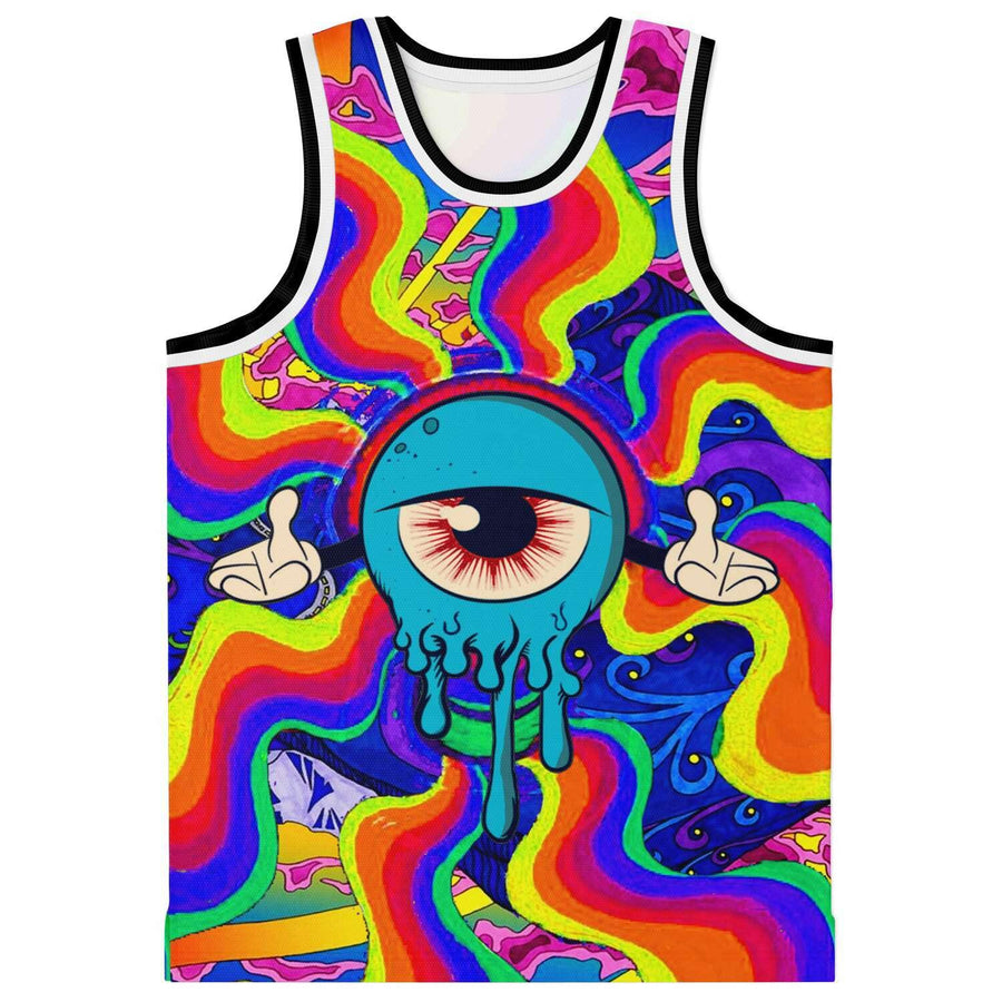 Psychedelic Cowboy Club Basketball Jersey (Light Blue
