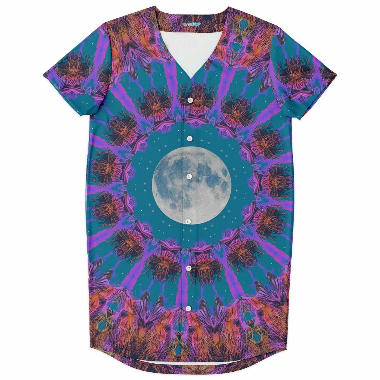 Acidic Full Moon Baseball Jersey Dress