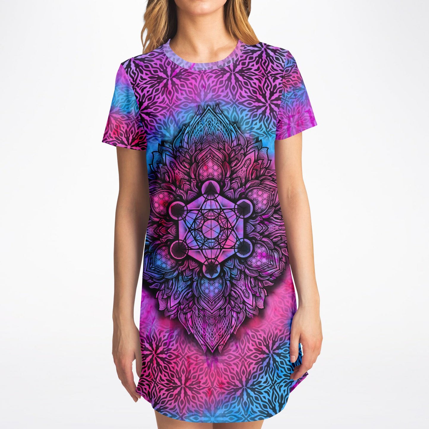 Tie-Dye Mandala T-Shirt Dress