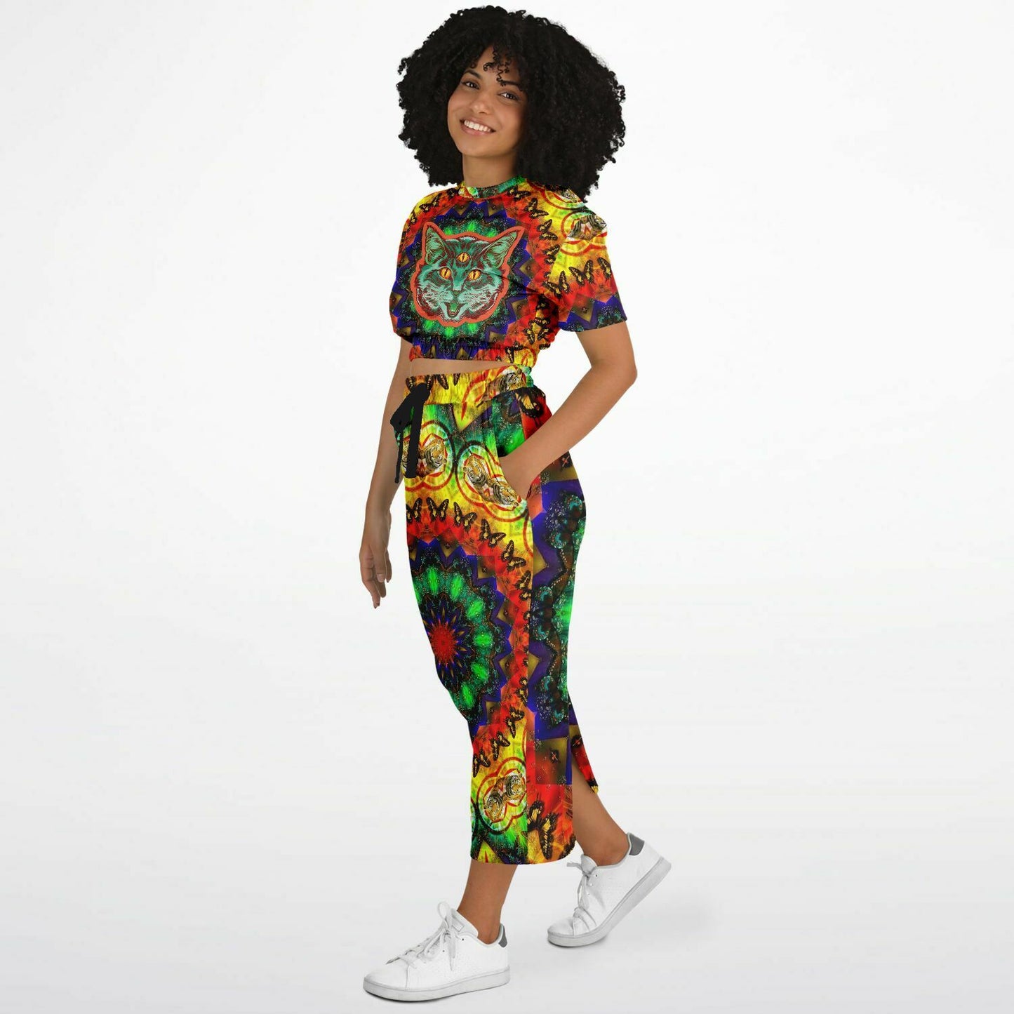 Mandala Cat Womens Full Festival Body Outfit