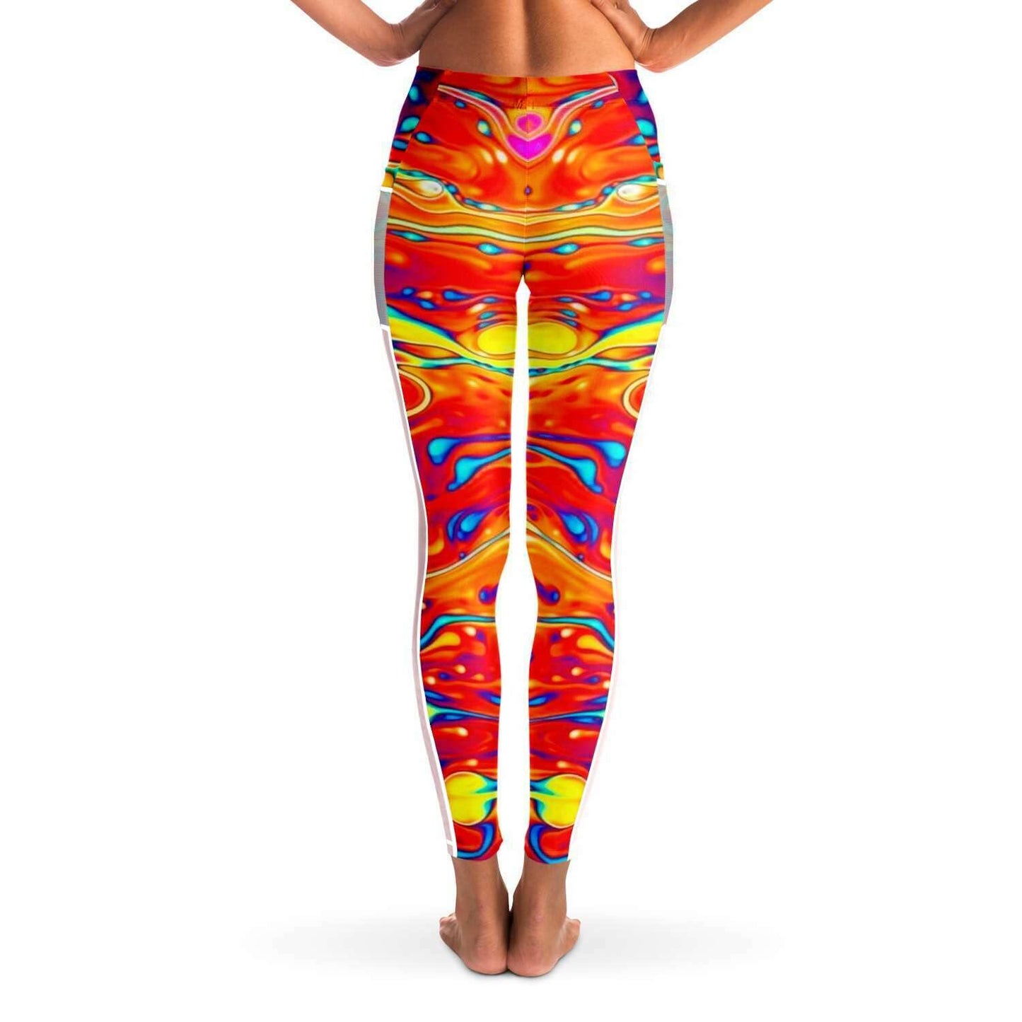 Trippy Oil Aura Music Festival Pocket Leggins - OnlyClout