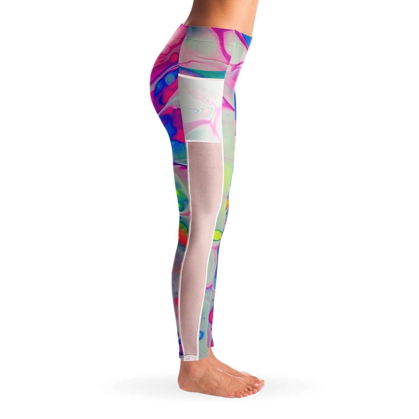 Neon Bubbles Music Festival Pocket Leggins - OnlyClout