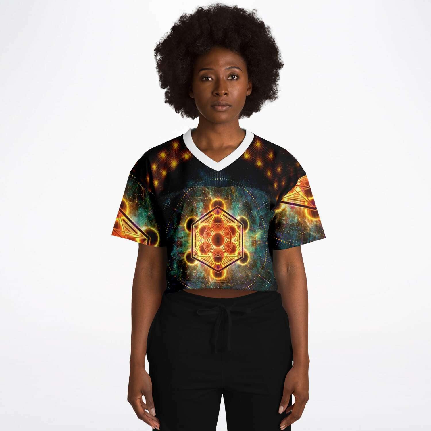  Metacosmos Rave Cropped Football Jersey, [music festival clothing], [only clout], [onlyclout]