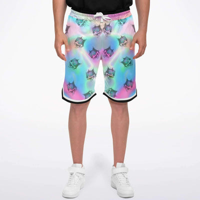 Holographic Cat Basketball Shorts - OnlyClout