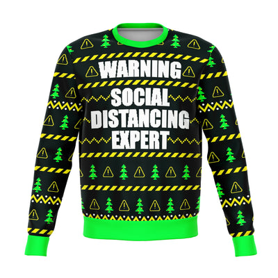 Social Distancing Expert Funny Ugly Christmas Sweater - OnlyClout