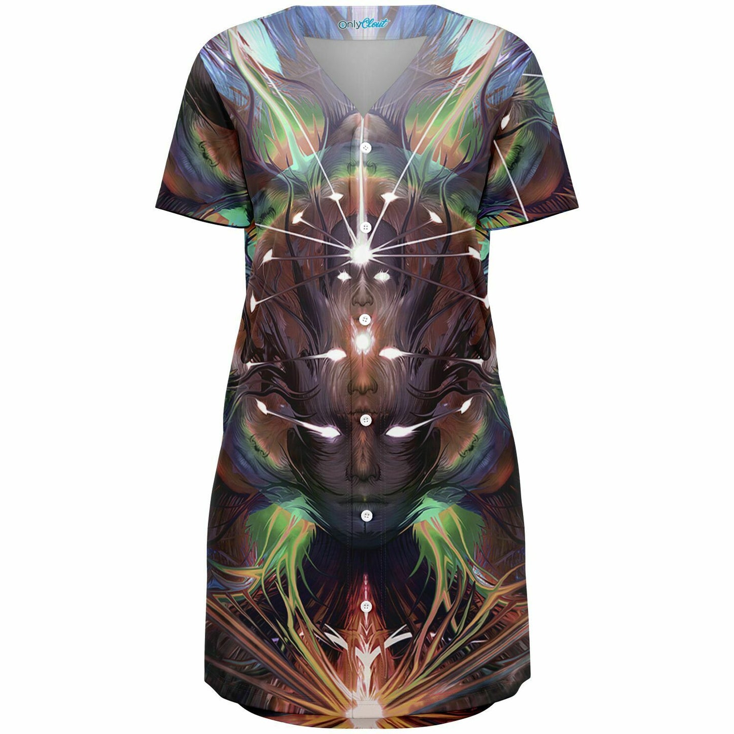 Acid Tri Trippy Baseball Jersey Dress