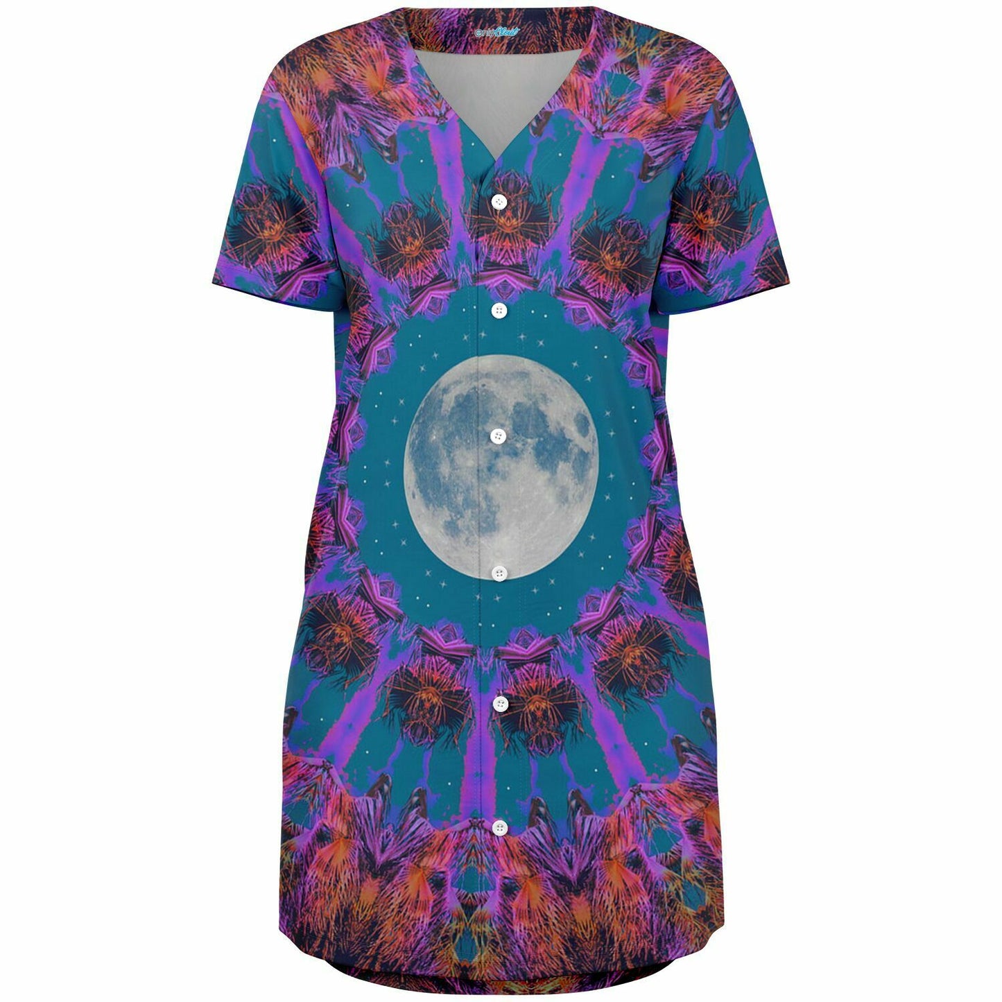 Acidic Full Moon Baseball Jersey Dress