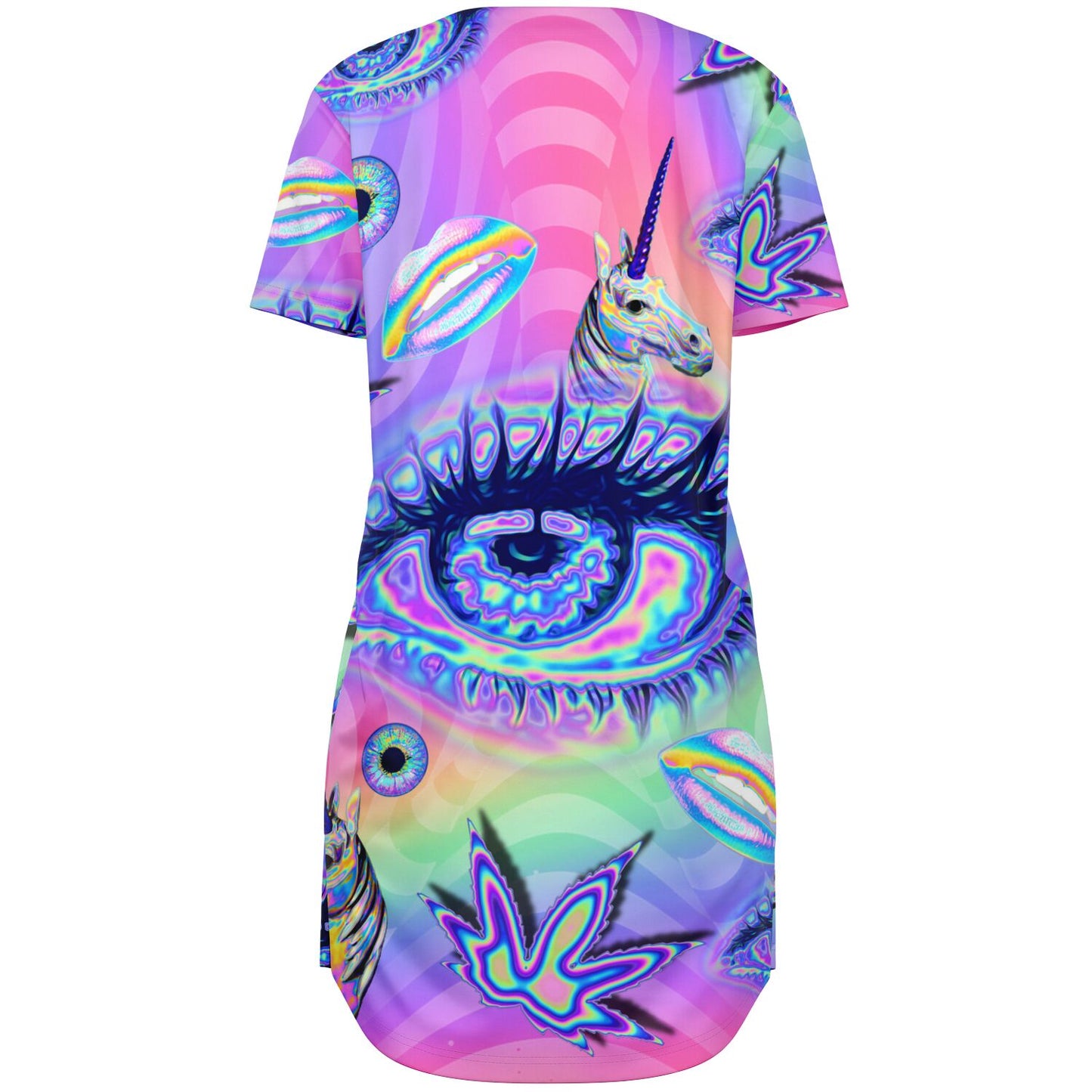 Holographic Vision Baseball Jersey Dress