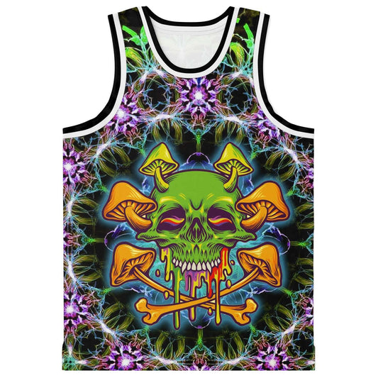 Sugar Skull Mushroom Basketball Jersey - OnlyClout