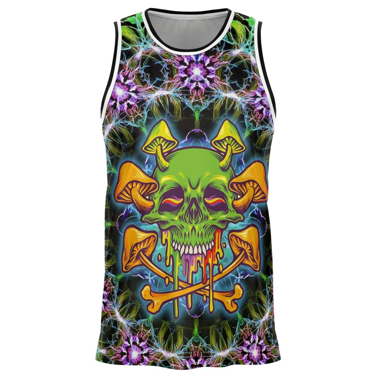 Sugar Skull Mushroom Basketball Jersey - OnlyClout