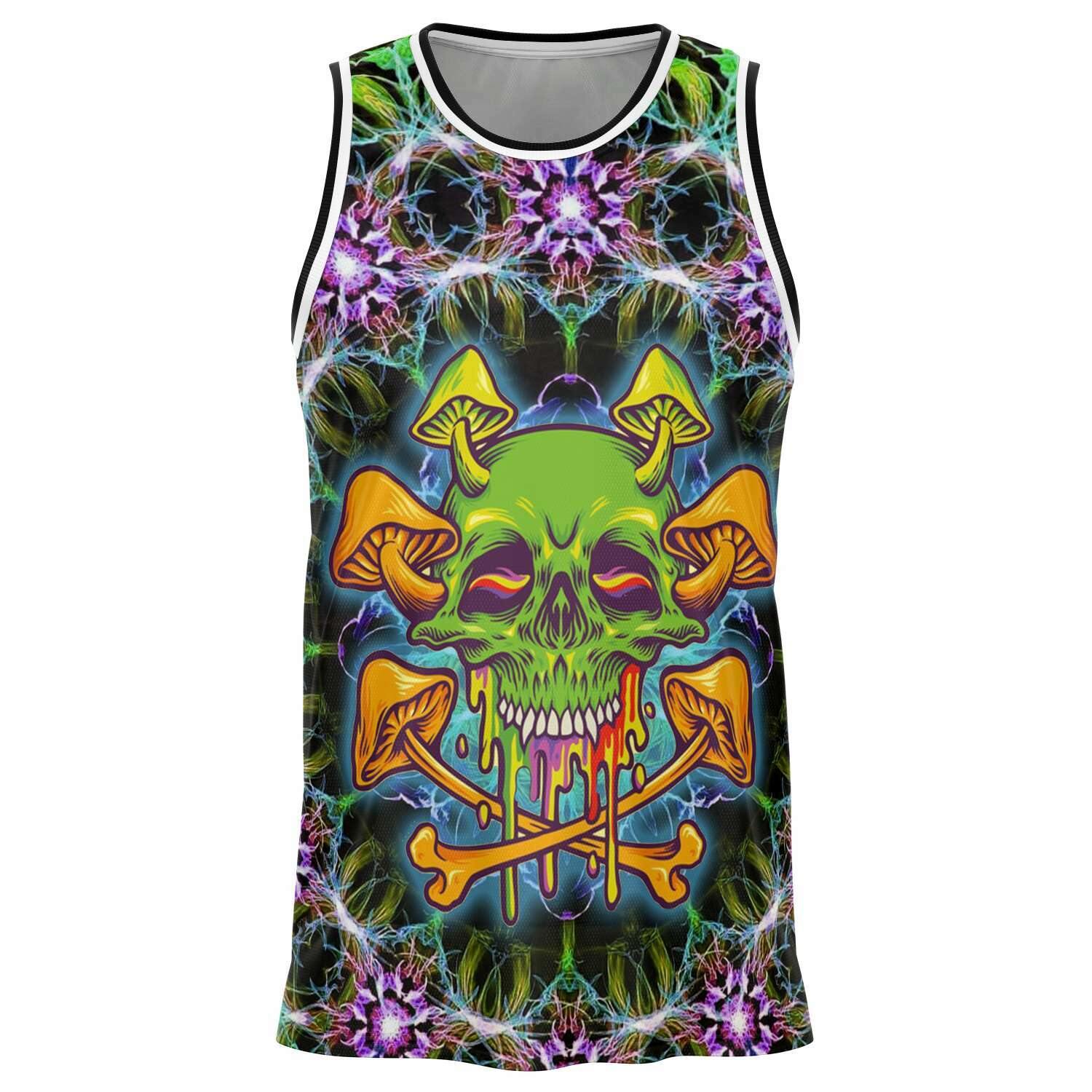 Sugar Skull Mushroom Basketball Jersey - OnlyClout