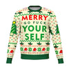 Merry Go F Yourself Funny Ugly Christmas Sweater - OnlyClout