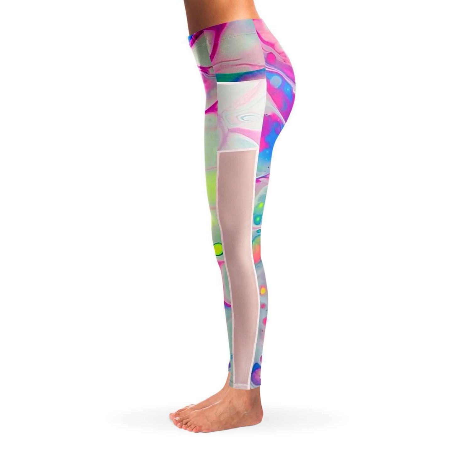 Neon Bubbles Music Festival Pocket Leggins - OnlyClout