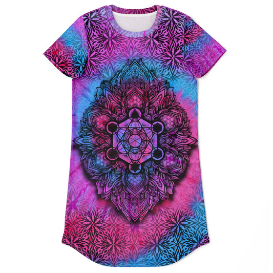 Tie-Dye Mandala T-Shirt Dress