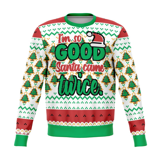 Santa Came Twice This Year Ugly Christmas Sweater - OnlyClout