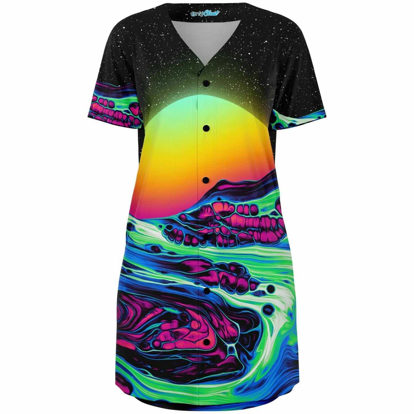 Acid Sunset Baseball Jersey Dress