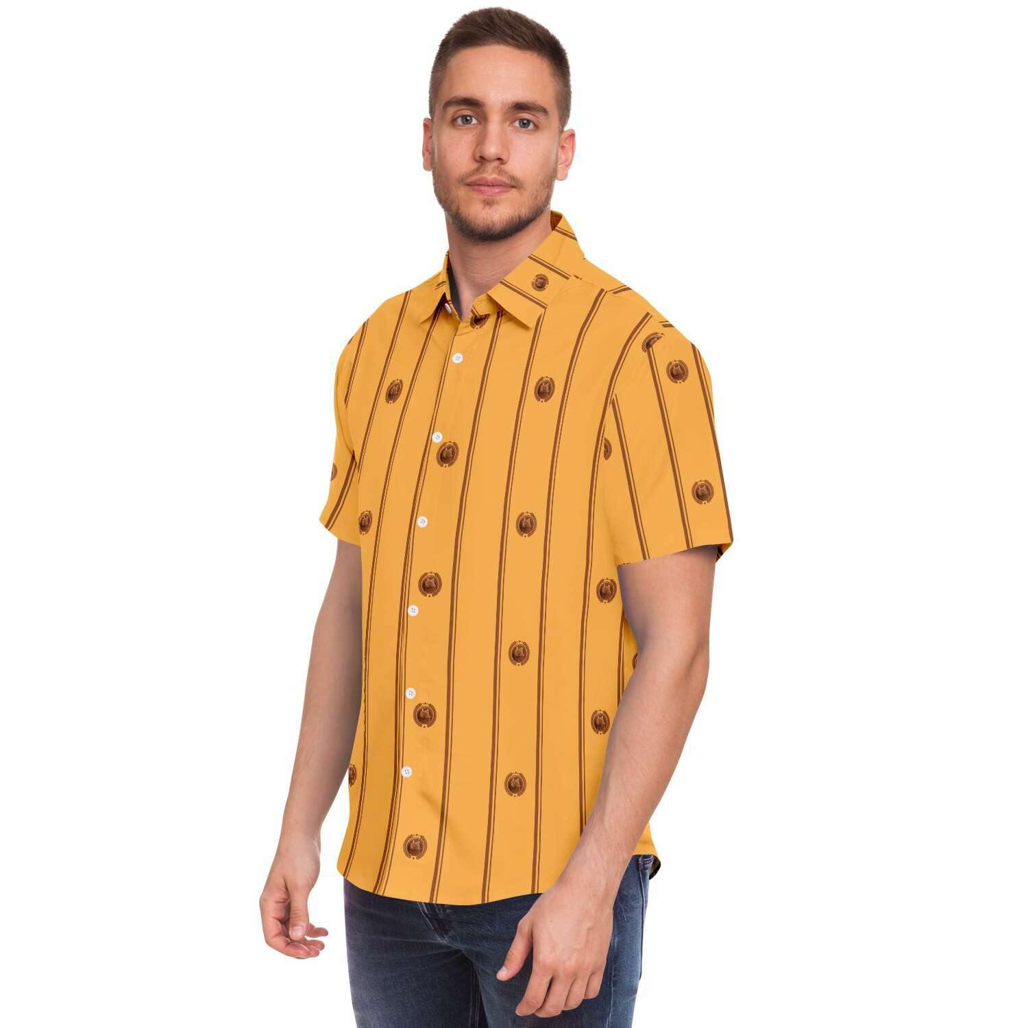 DOGE PATTERN short sleeve button down shirt - OnlyClout