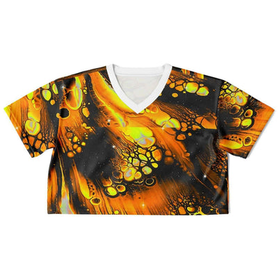 Trippy King of Oil Rave Cropped Football Jersey, [music festival clothing], [only clout], [onlyclout]