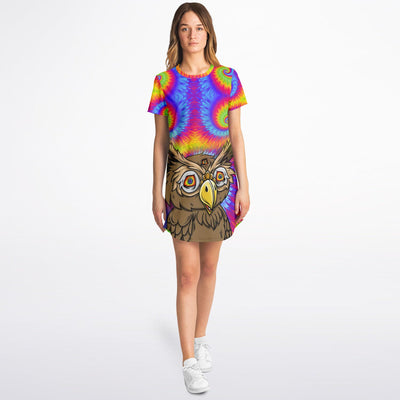 Acid Dreams Owl T-Shirt Dress