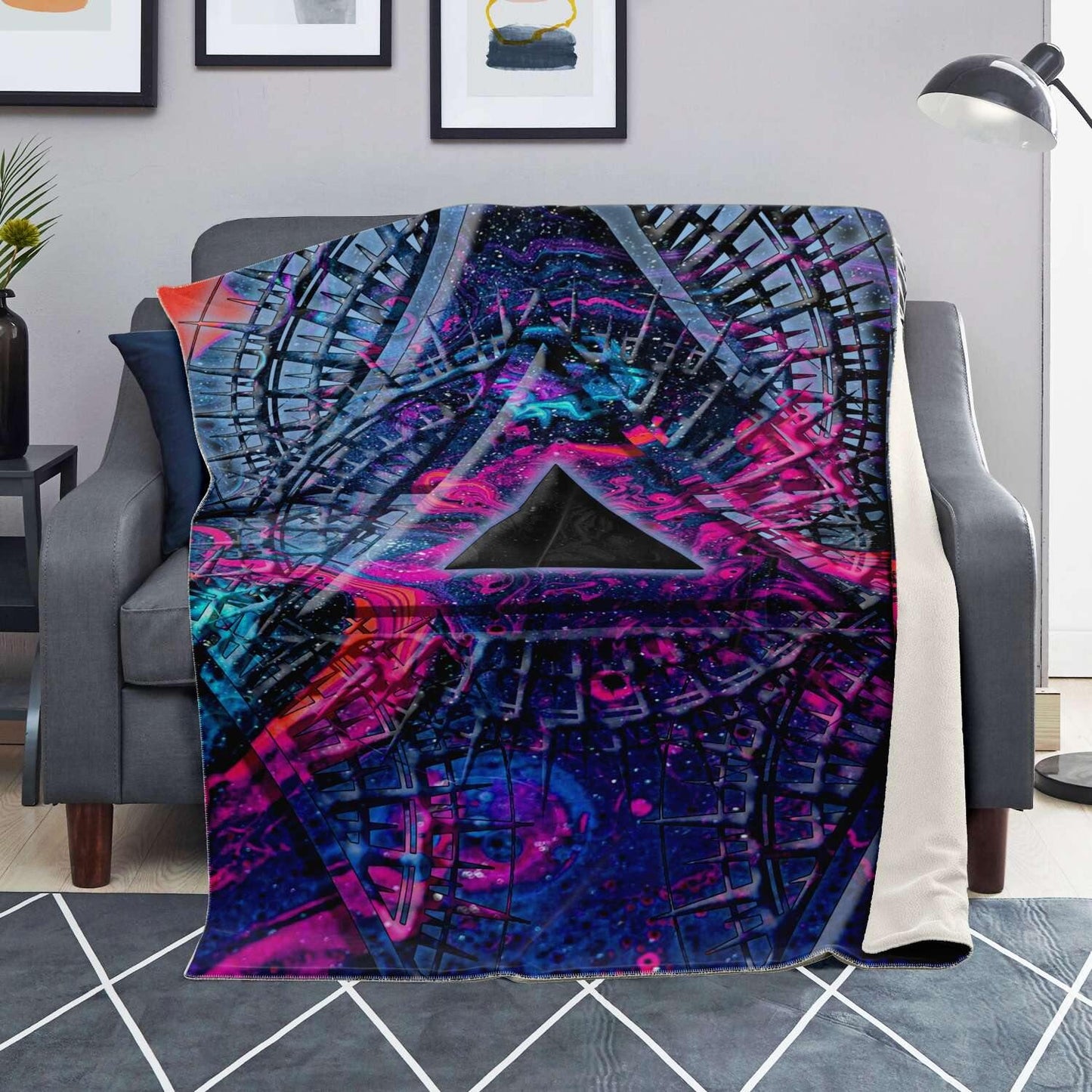 Illuminated Triangles Blanket - OnlyClout