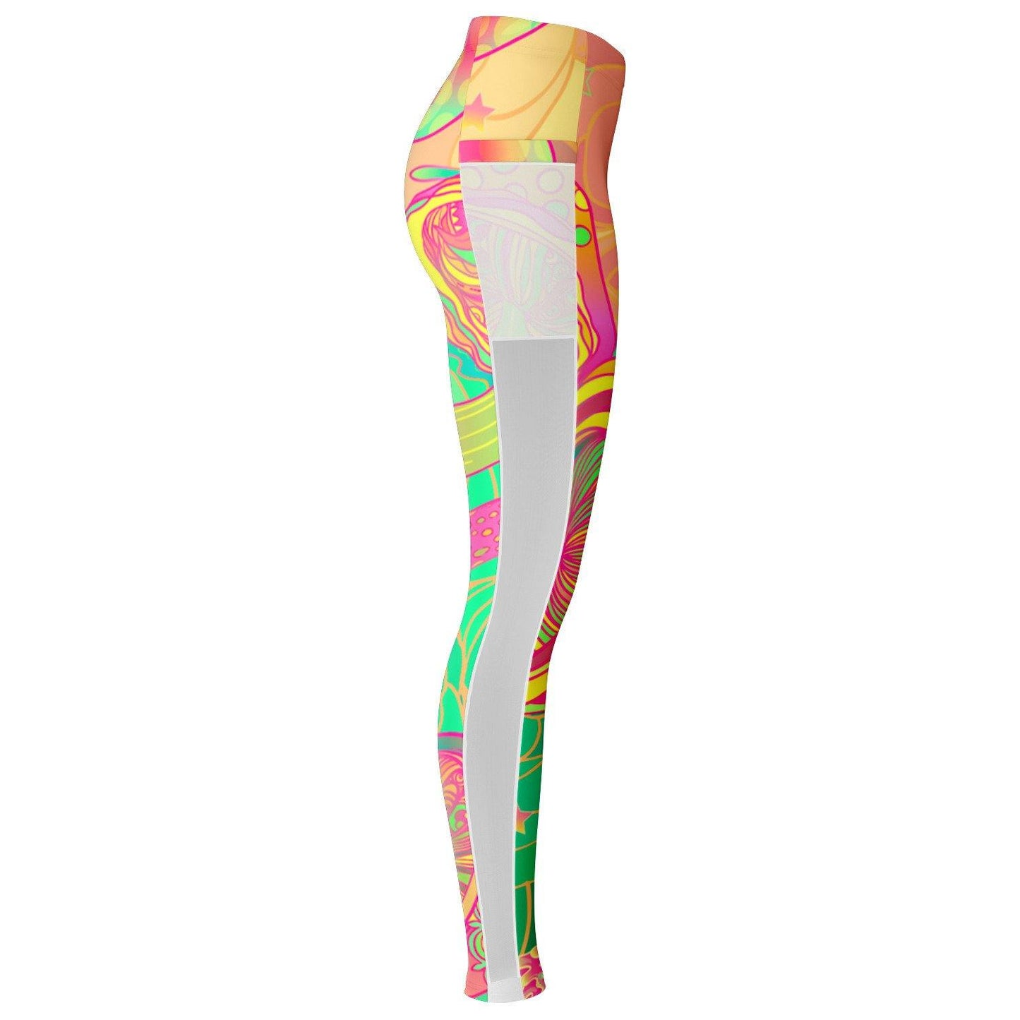 Mushroom Love Music Festival Pocket Leggins - OnlyClout