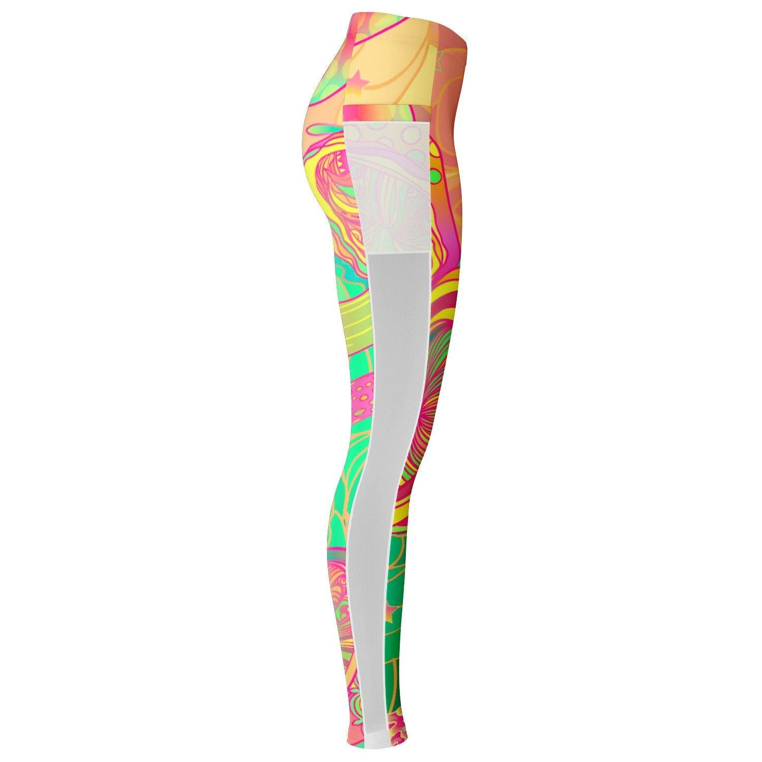 Mushroom Love Music Festival Pocket Leggins - OnlyClout