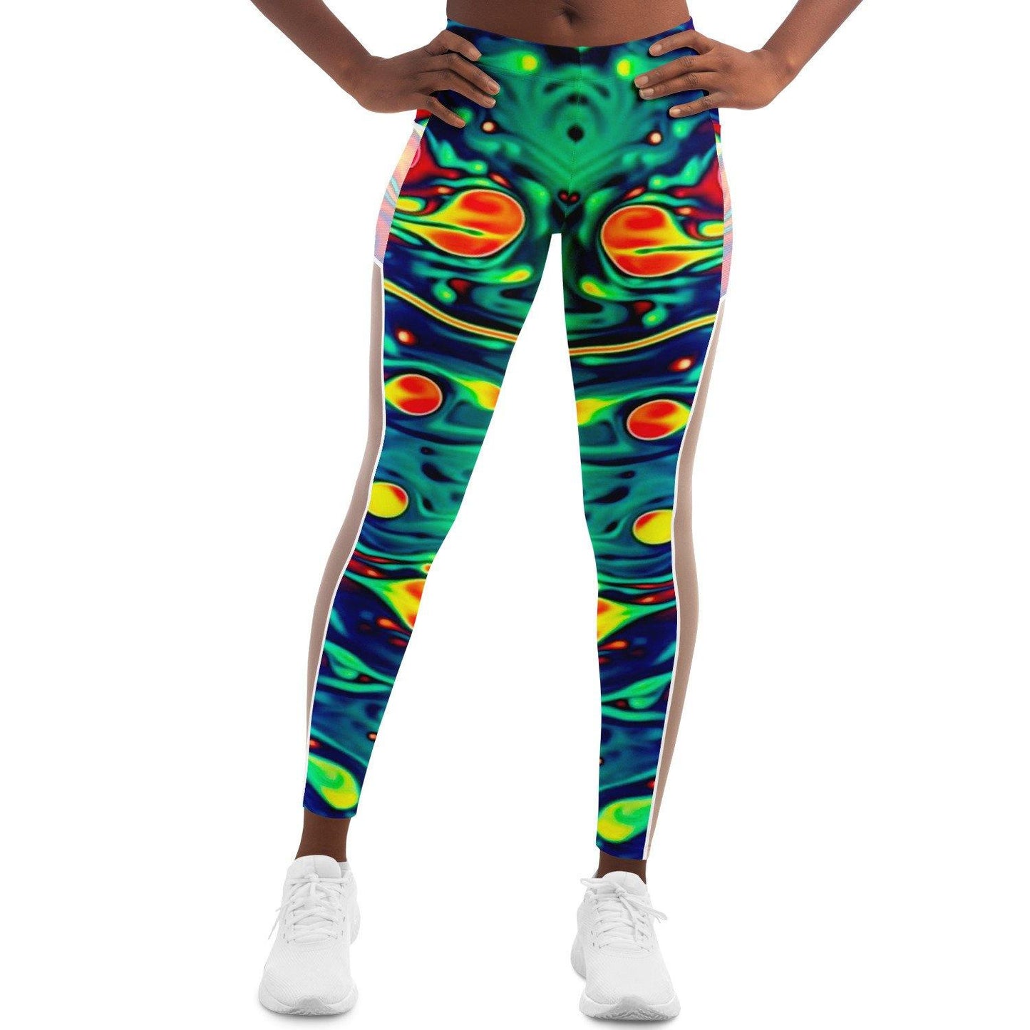 Trippy Oil Aura Music Festival Pocket Leggins - OnlyClout