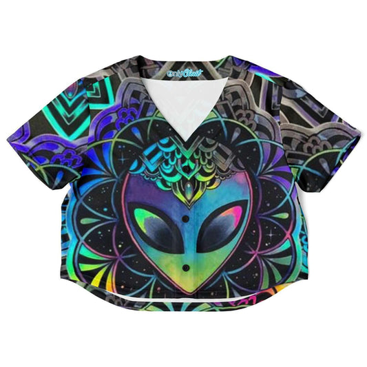  Alien Rave Cropped Baseball Jersey, [music festival clothing], [only clout], [onlyclout]