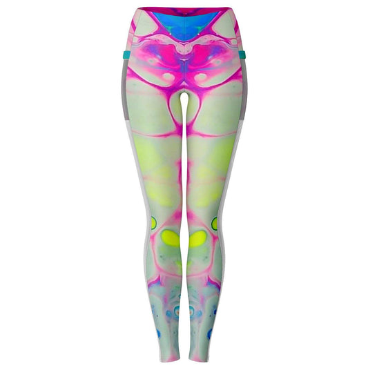 Neon Bubbles Music Festival Pocket Leggins - OnlyClout