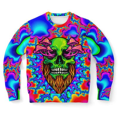 Mushroom Head Holographic Sweatshirt, [music festival clothing], [only clout], [onlyclout]