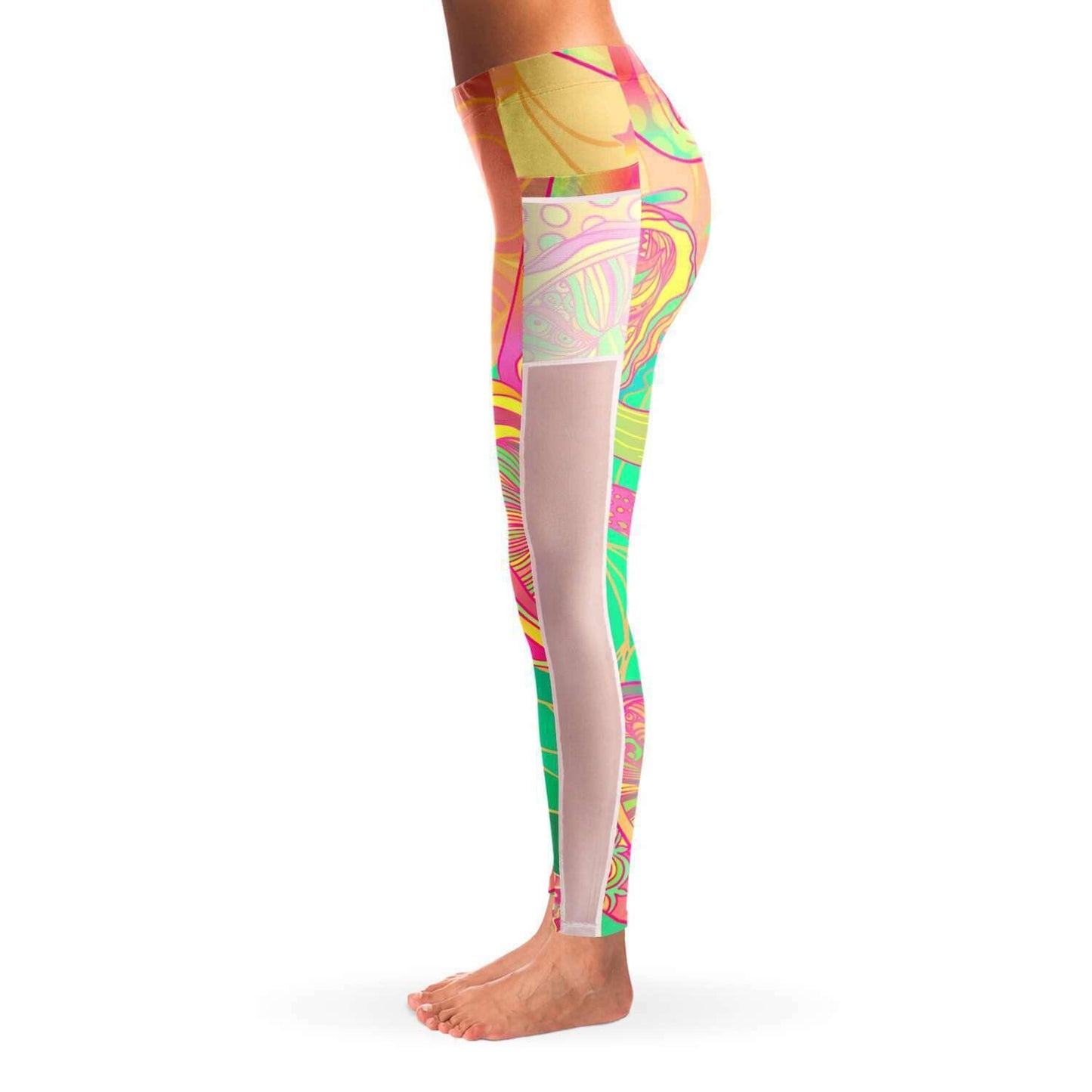 Mushroom Love Music Festival Pocket Leggins - OnlyClout