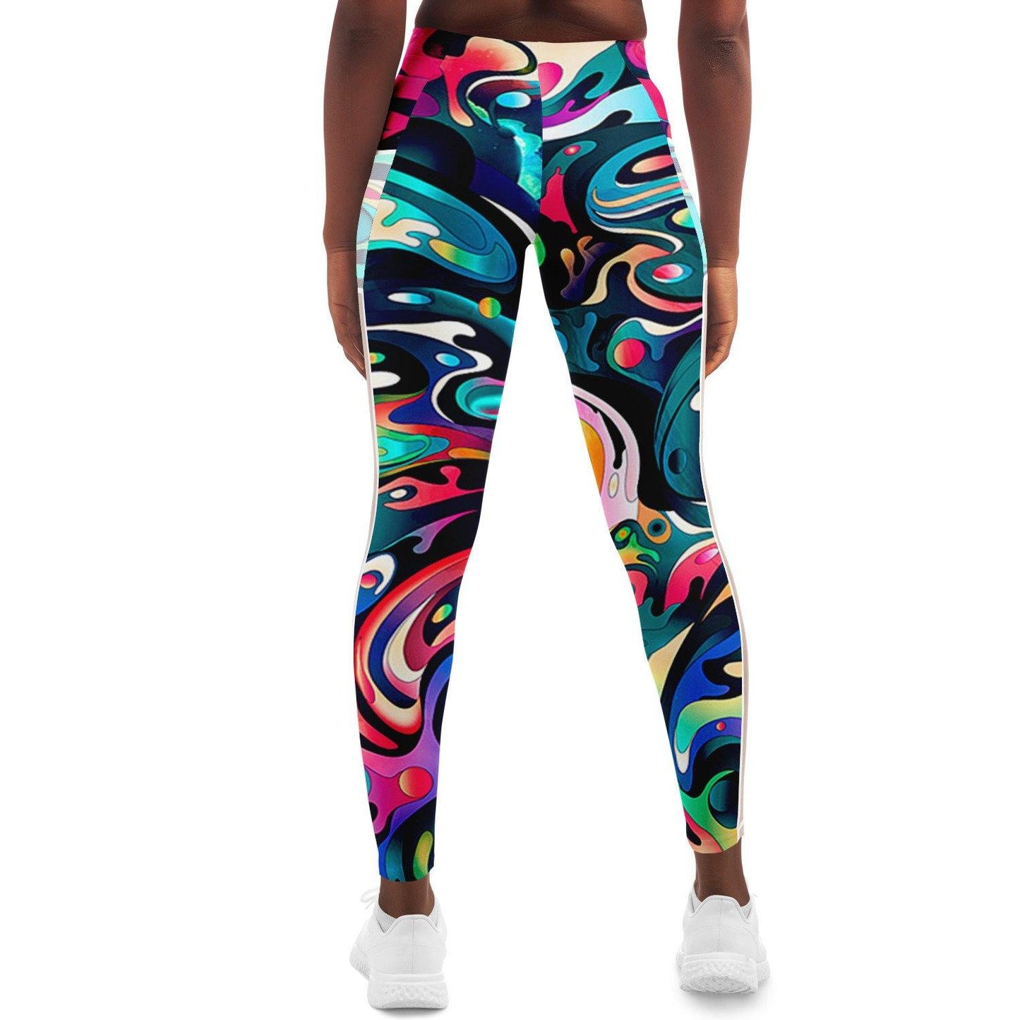 Trippy Fluid Music Festival Pocket Leggins - OnlyClout