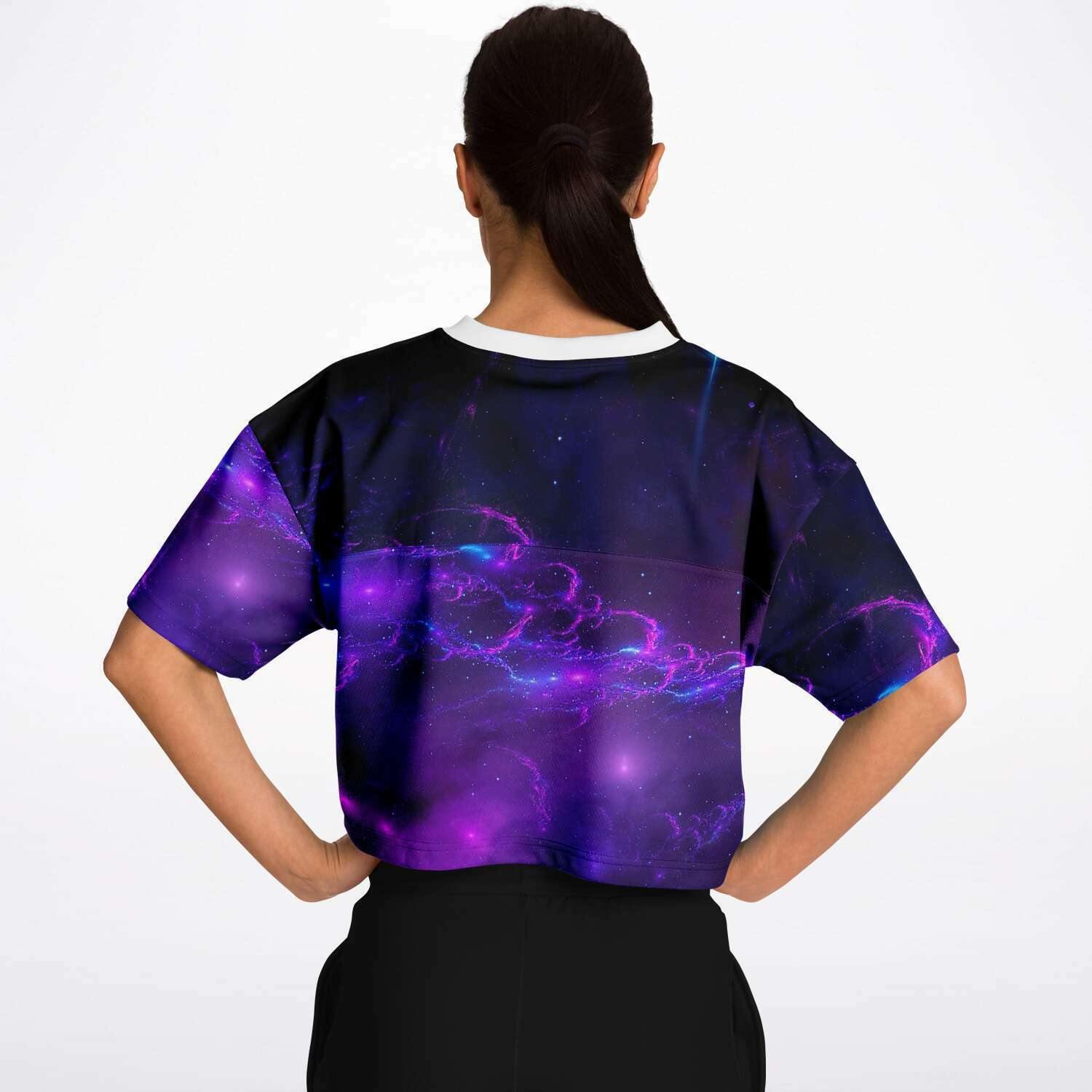  Trippy Owls Rave Cropped Football Jersey, [music festival clothing], [only clout], [onlyclout]