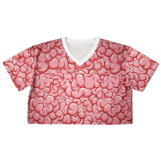  Real Brains Rave Cropped Football Jersey, [music festival clothing], [only clout], [onlyclout]