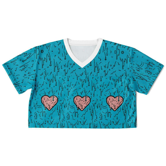  Drippy Love Rave Cropped Football Jersey, [music festival clothing], [only clout], [onlyclout]