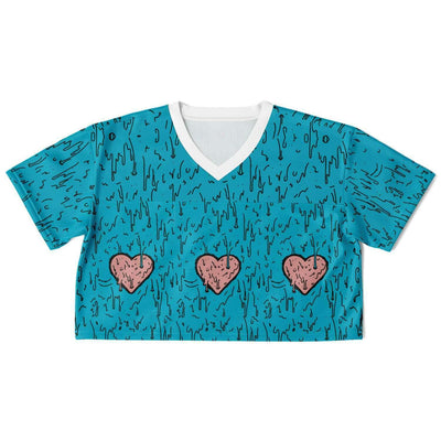 Drippy Love Rave Cropped Football Jersey, [music festival clothing], [only clout], [onlyclout]