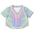 Holographic Crystal  Rave Cropped Baseball Jersey