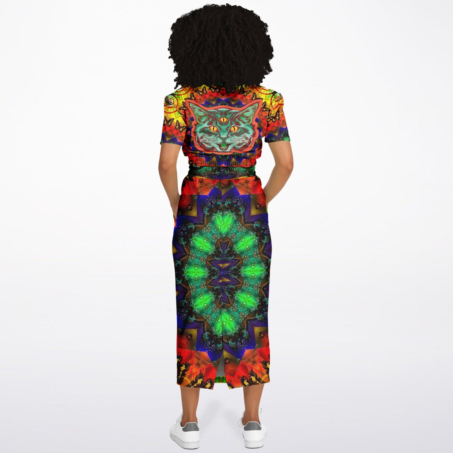 Mandala Cat Womens Full Festival Body Outfit