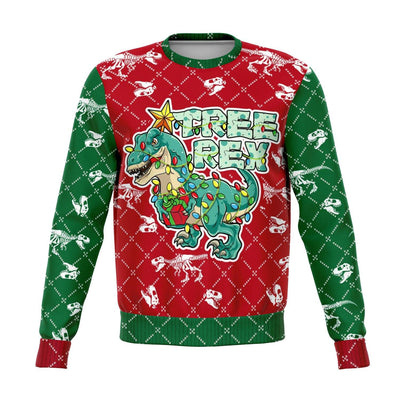 Dank Tree Rex Athletic Christmas Sweater - OnlyClout