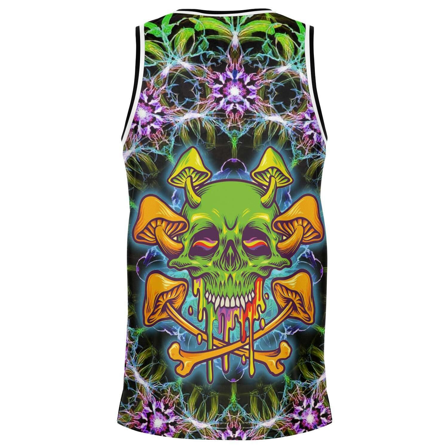 Sugar Skull Mushroom Basketball Jersey - OnlyClout