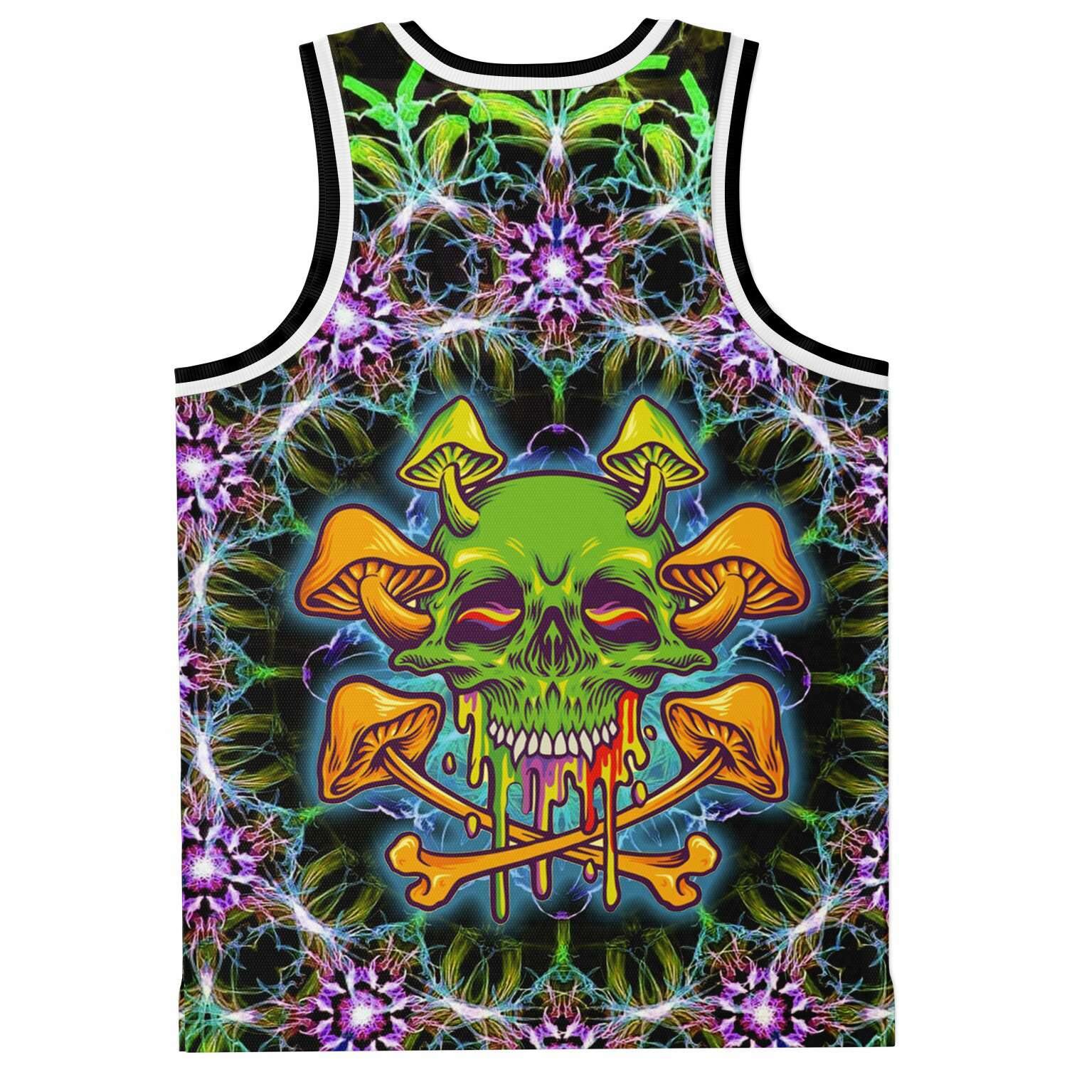 Sugar Skull Mushroom Basketball Jersey - OnlyClout