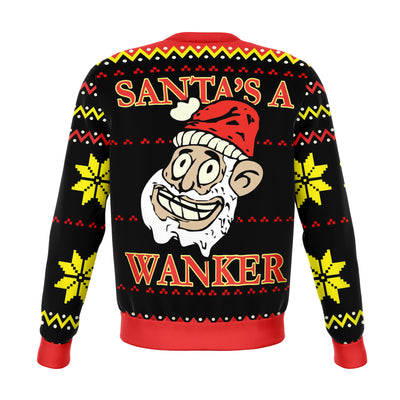 Santa's a Wanker Funny Ugly  Christmas Sweater - OnlyClout
