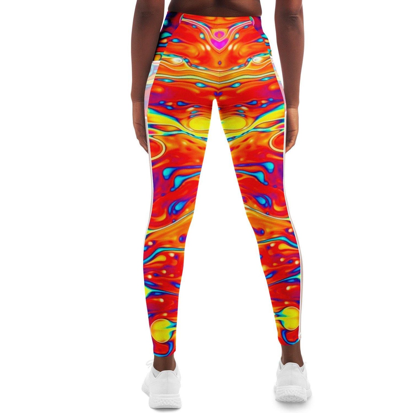 Trippy Oil Aura Music Festival Pocket Leggins - OnlyClout