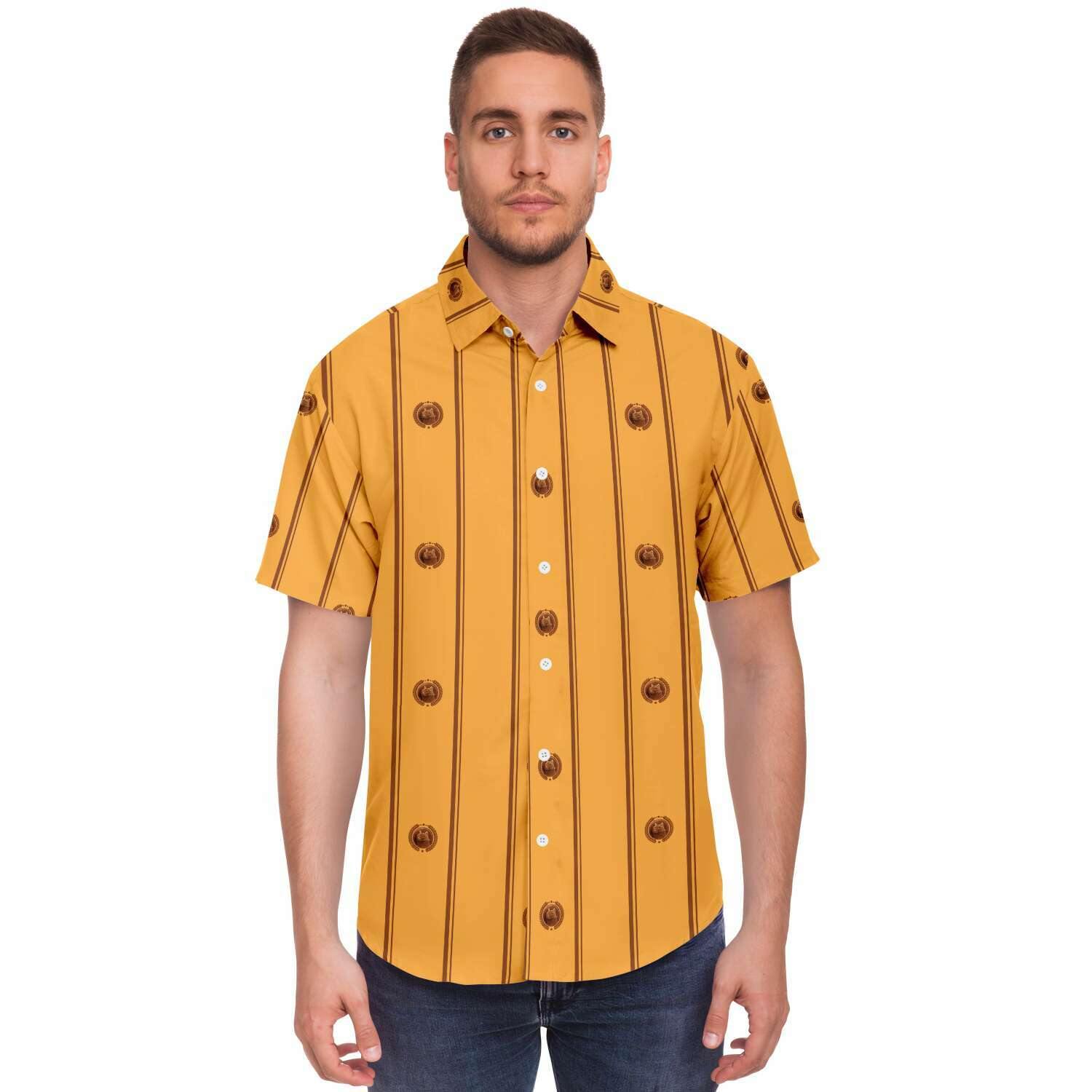 DOGE PATTERN short sleeve button down shirt - OnlyClout